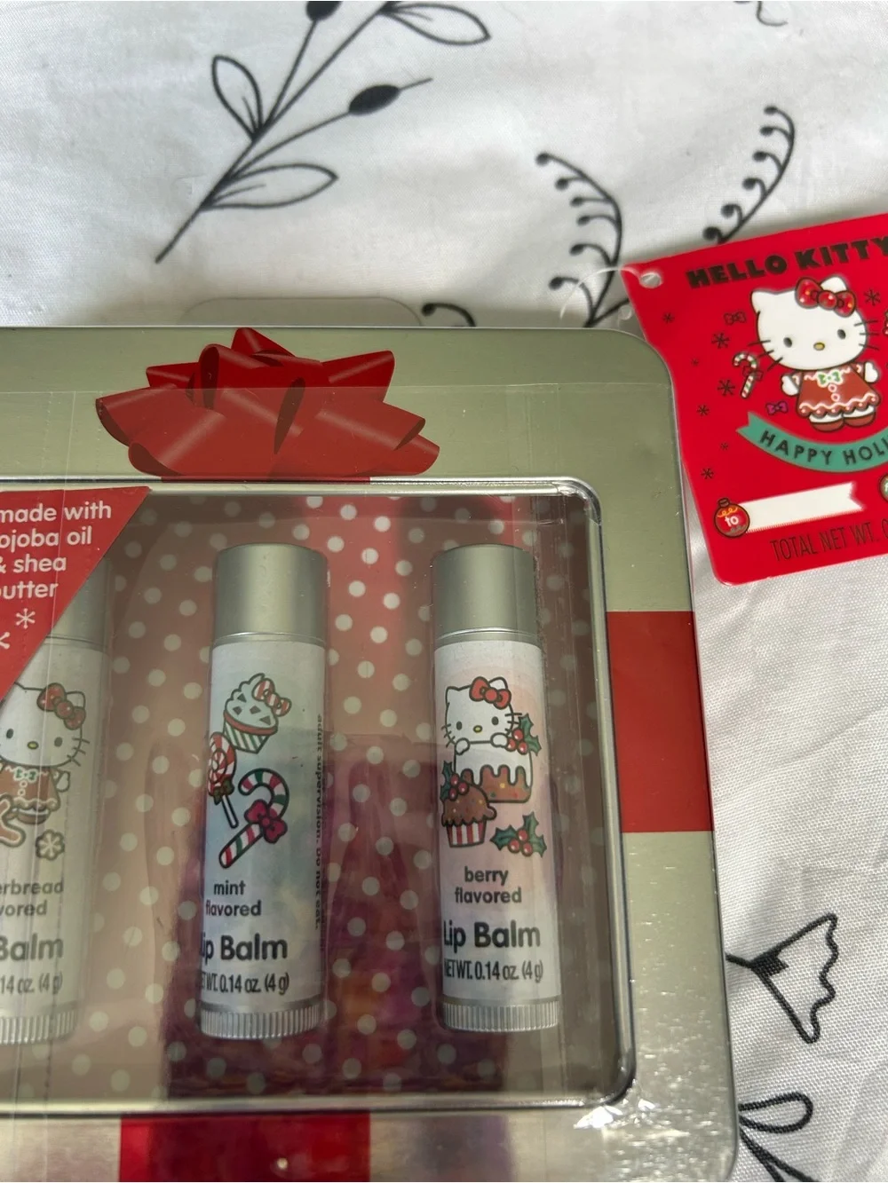 Hello Kitty Holiday Lip Balm Trio — Red & White Packaging